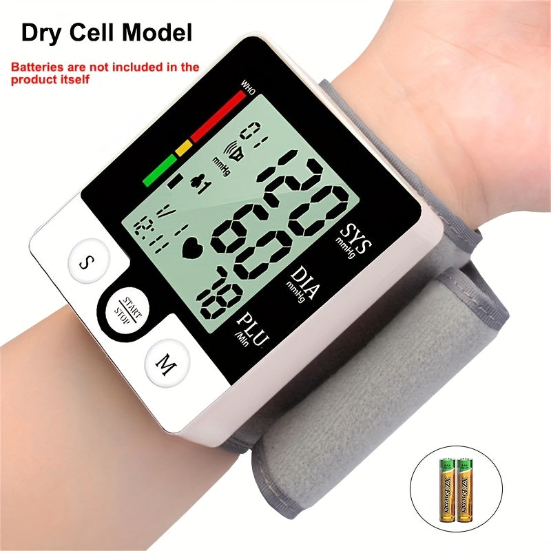CHANG KUN Wrist Blood Pressure Monitor, Automatic Wrist BP Monitor, Battery Operated Digital Large LCD Display Blood Pressure For Home Use Adjustable Cuffs Without Battery